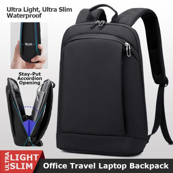 Ultra-thin-lightweight office travel water resistant backpack for 13.3-inch laptop